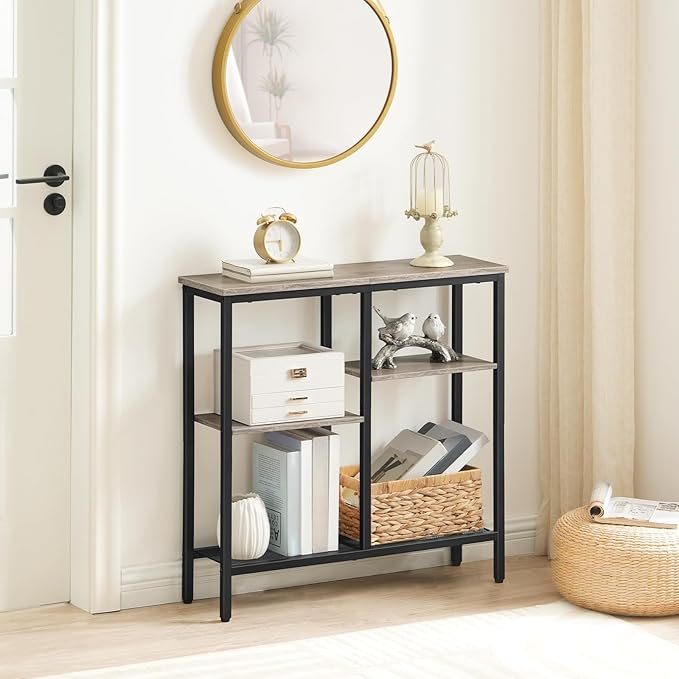 HOOBRO Narrow Console Table, Sofa Table, 4-Tier Industrial Entryway Table - Image 2
