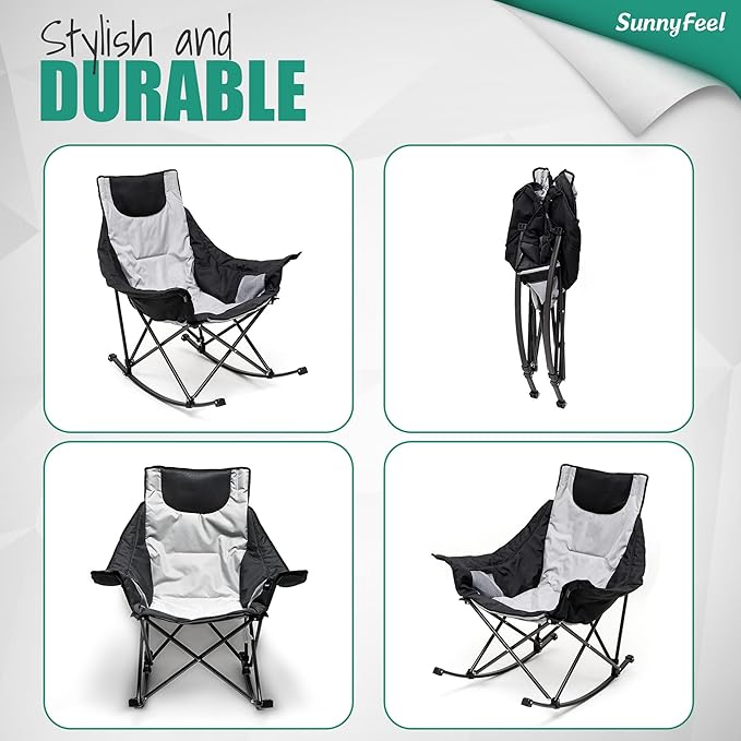 SUNNYFEEL Oversized Heated Rocking Camping Chair 2 Pack, Fully Padded Patio - Image 7
