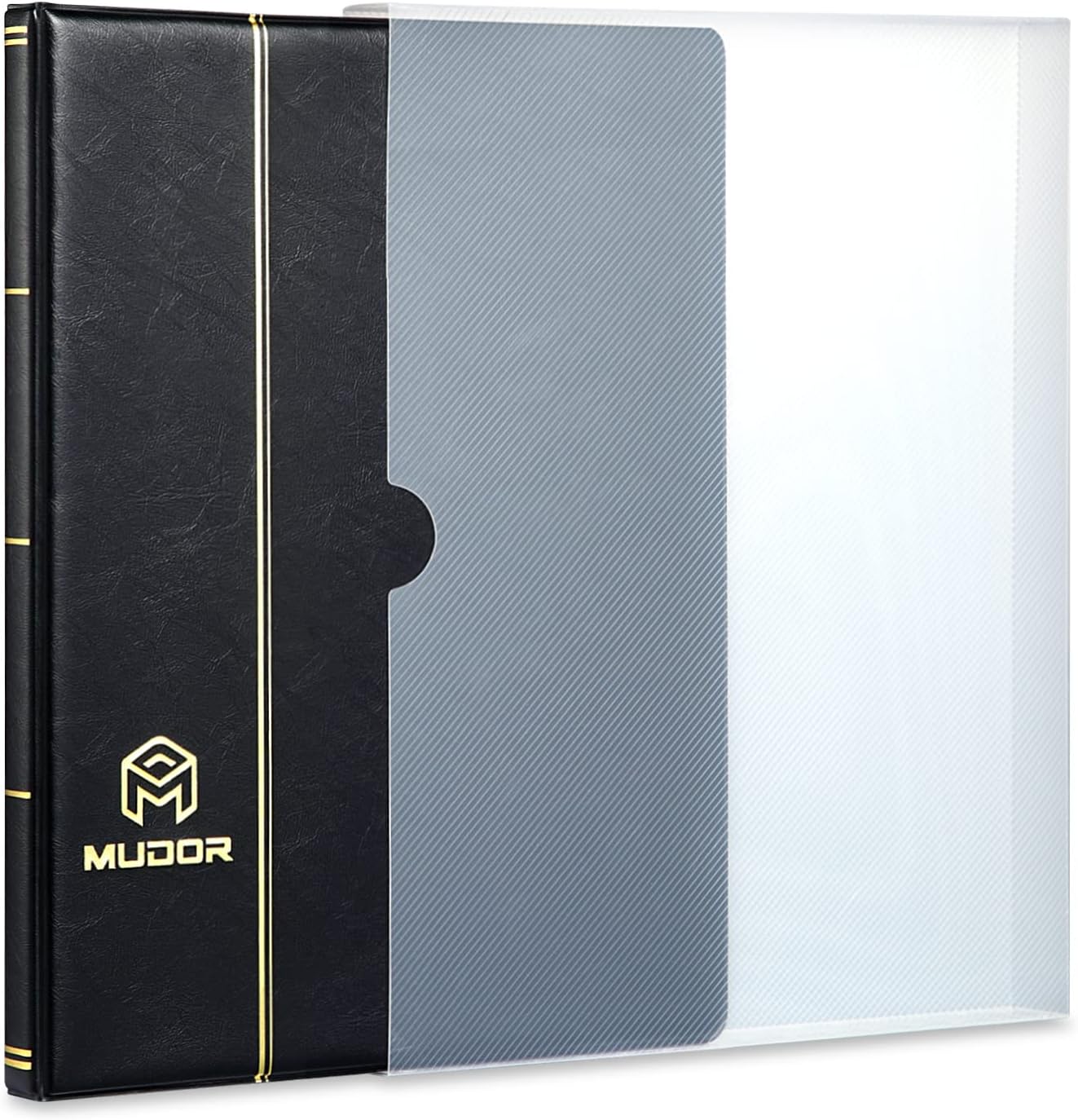 MUDOR Stamp Collecting Album, 6 Rows Pockets Stamp Book for Collectors, 10 Sheets Stamp Stockbook