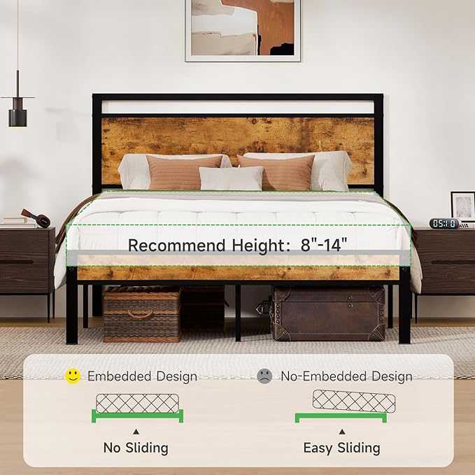 Z-hom Easy Assembly Sturdy Metal Platform Bed, Queen Size Bed Frame - Image 9