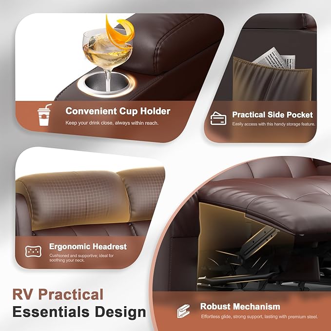 Power Loveseat Recliner with 2-Point Graphene Heat & Massage, Under-Seat - Image 5