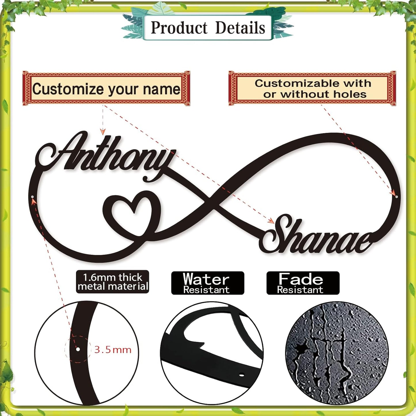 Personalized Infinity Symbol, Metal Love Sign, Custom Family Name Established Date, Metal Wall Art Decor, Valentine'S Day Gift For Her, Personalized Anniversary Wedding Engagement Gift For Couple