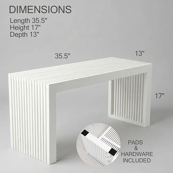 SWEVEN Bamboo Natural 36 inch Wooden Bench, Small Wood Benches - Image 3