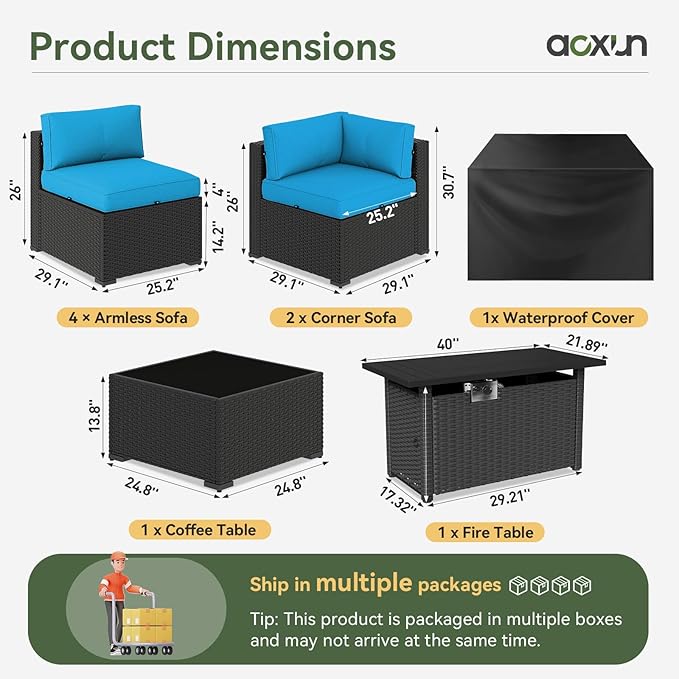 Aoxun 8 Piece Patio Furniture Set - Image 4