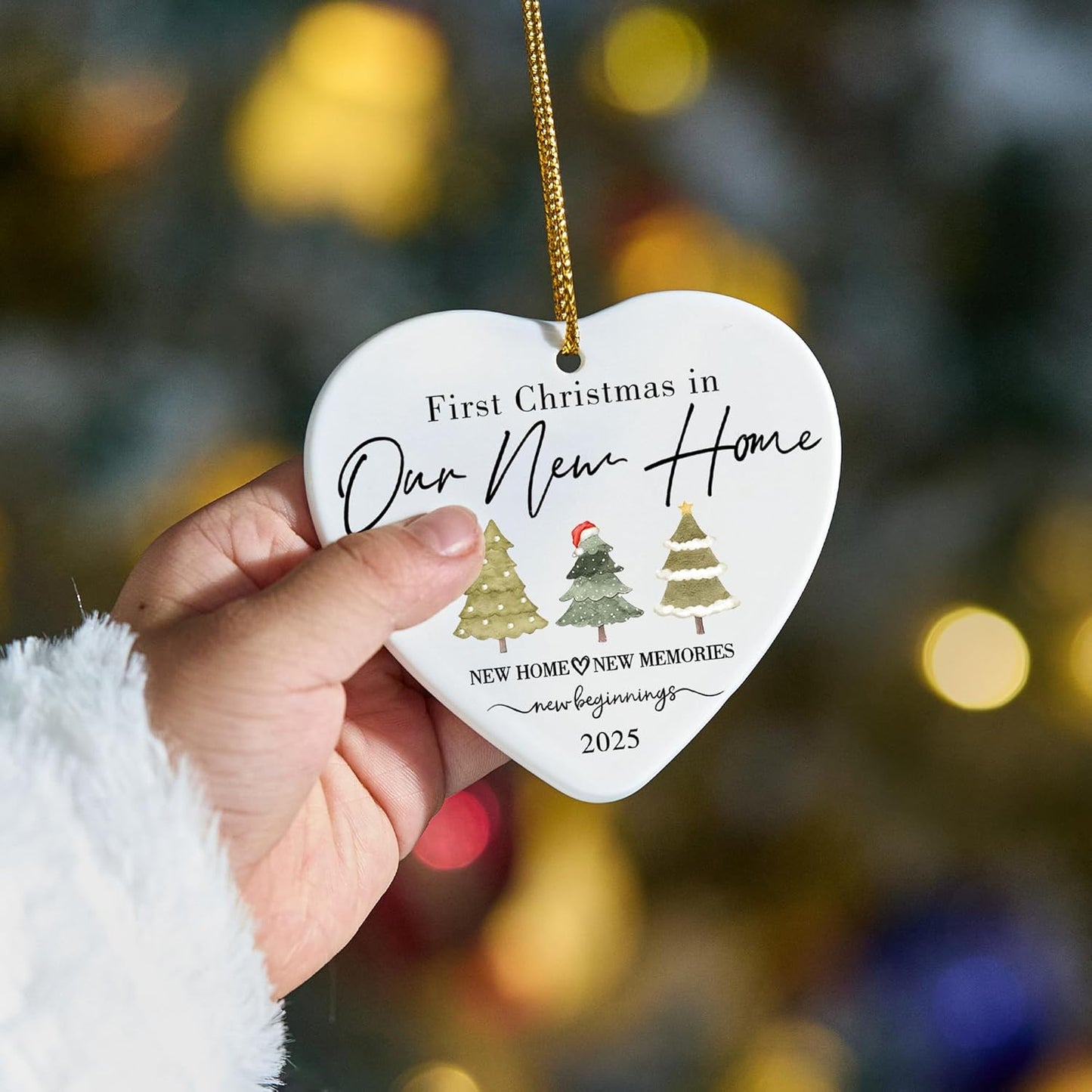 House Warming Gifts New Home,New Home Ornament 2025 Glass Ornament 2025,Home Gift Ideas,First Christmas House Ornaments