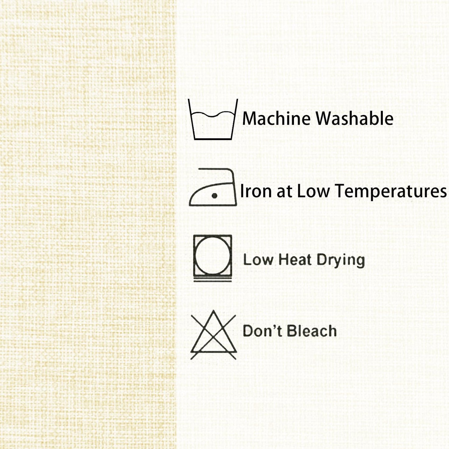 Hiasan Faux Linen Rectangle Tablecloth - Wrinkle and Stain Resistant Washable Table Cloth for Kitchen Dining Room Holiday Table Cover for Dinner, Champagne, 90 x 132 Inch