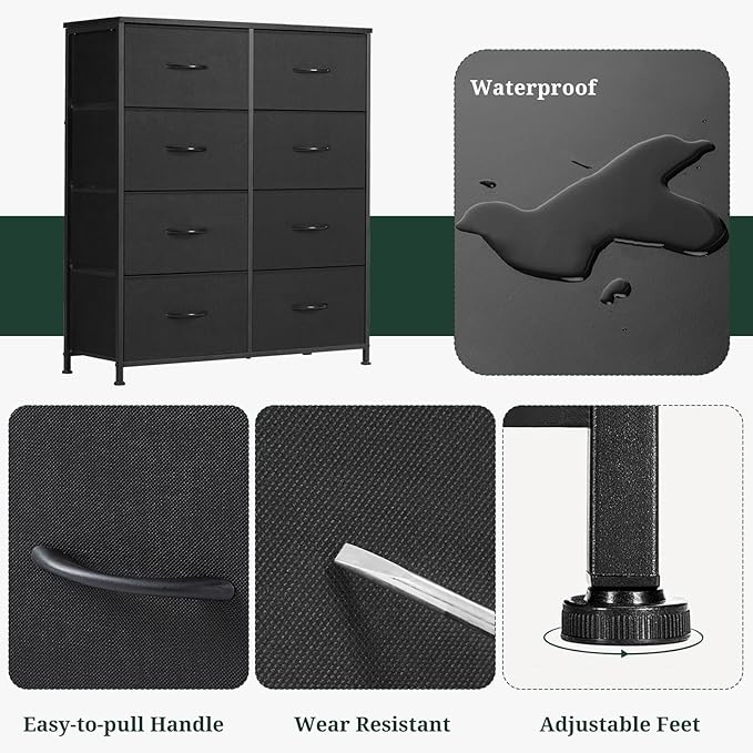 8-Drawer Dresser for Bedroom, Anti-Tip Tall Storage Organizer Chest of Drawers - Image 7