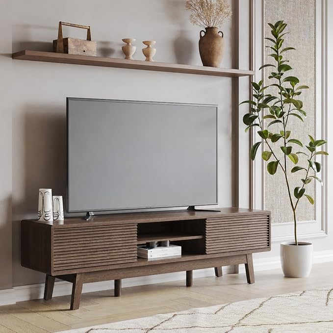 TOLEAD 59" TV Console, Mid Century Modern TV Stand - Image 6