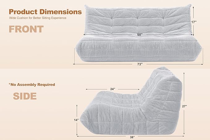 Bean Bag 3-Seater Chair Big Sofa Beanbag Chair - Image 2