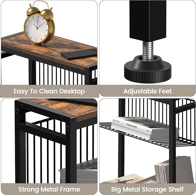 Small Side Table Set of 2 for Small Space, 3-Tier Narrow End Table - Image 8