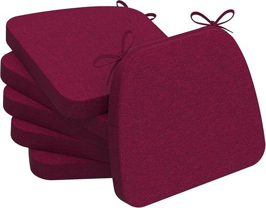 AAAAAcessories D-Shaped Chair Cushions, Machine-Washable Cover, Wine Red by AAAAAcessories