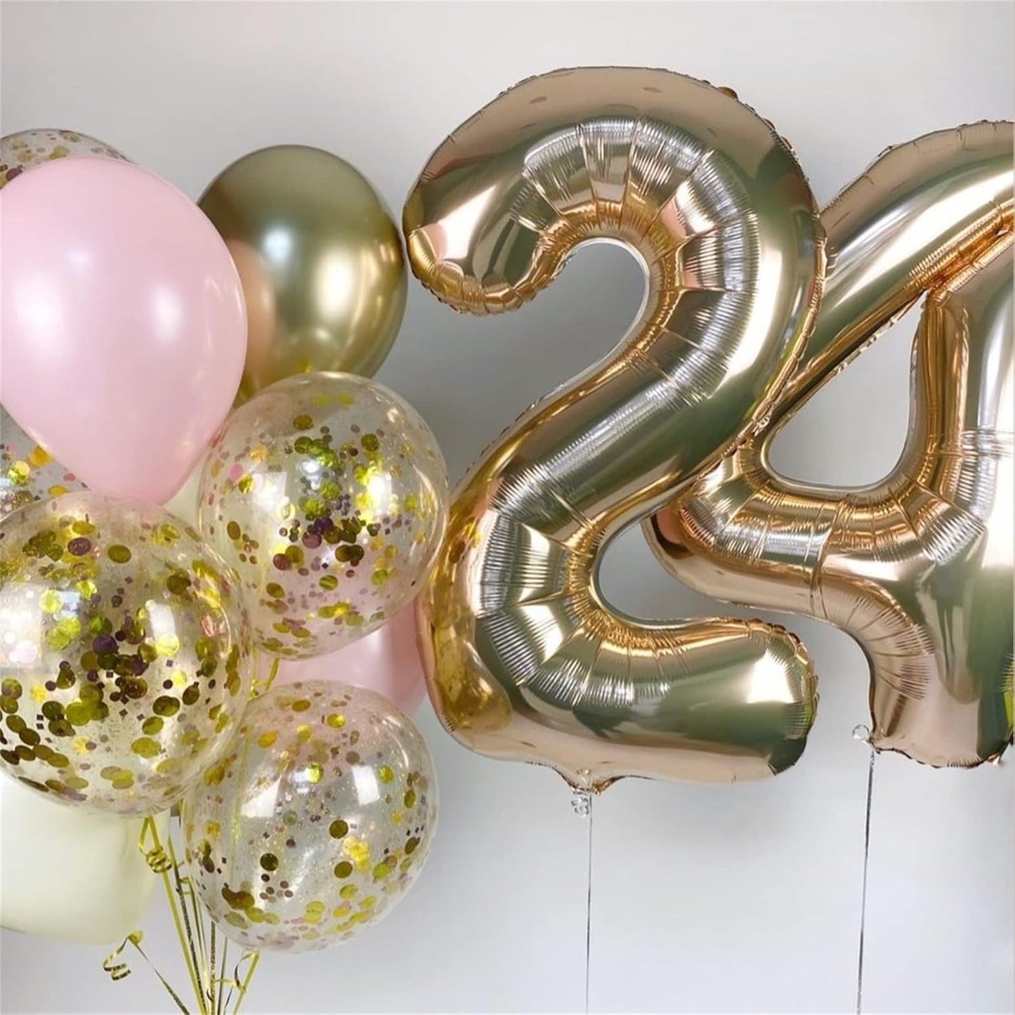 Champagne Gold Number 6 Balloon, 40In Large Foil Number Balloons Set 0-9 for Women, Self Inflating Light Gold Digital 6 Helium Balloon for Girls Boys 6th Birthday Anniversary Party Decoration Supplies