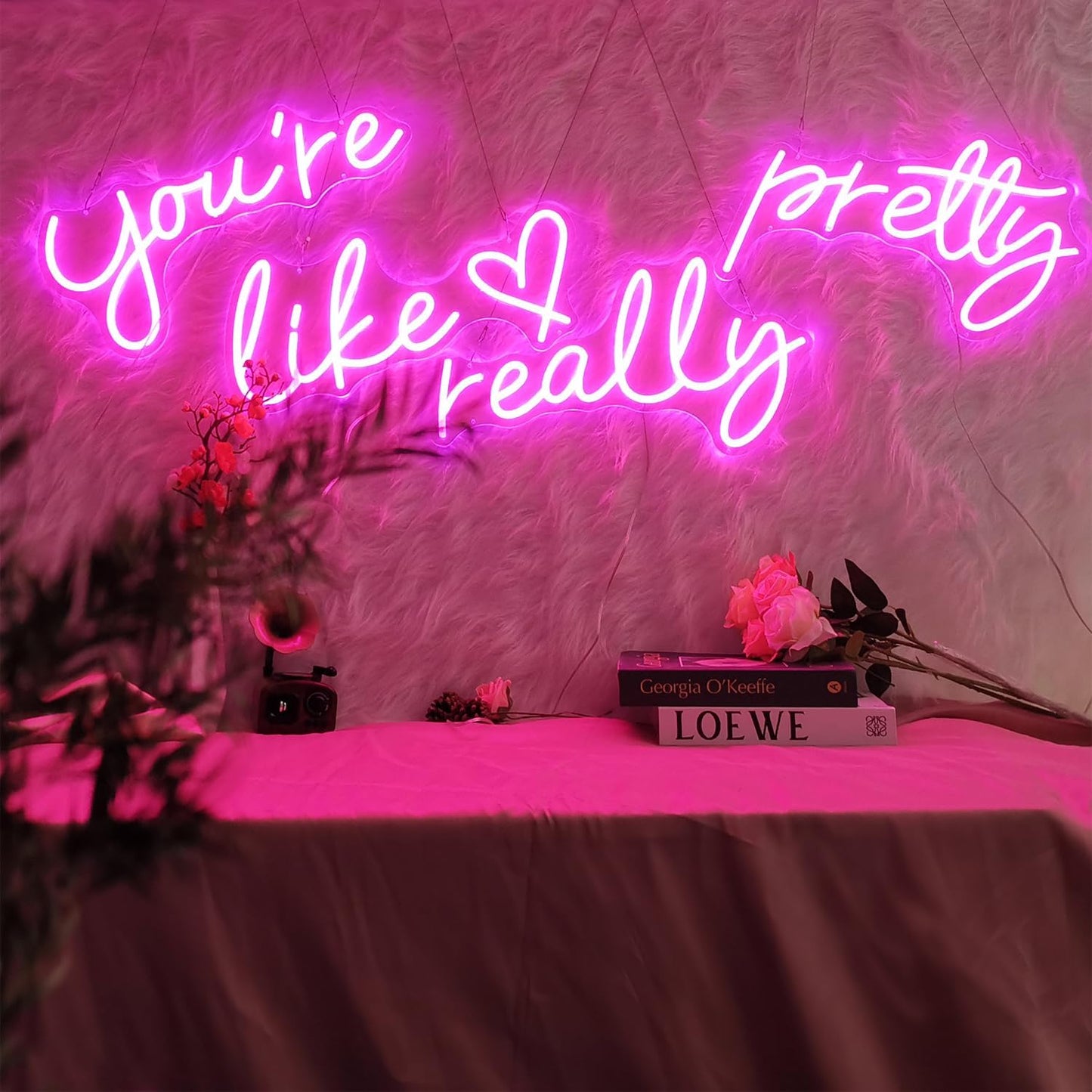 You're Like Really Pretty Neon Signs, Neon Light for Wall Decor,Light Up Sign for Wedding, Engagement,Neon Signs for Bedroom Decor
