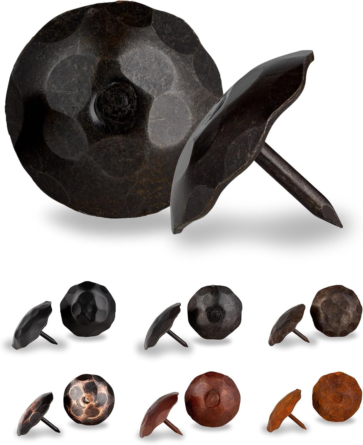 50 Pack 1.25" Round Head Iron Clavos Decorative Nails – Sealed Unfinished – Handmade Rustic Round Fasteners for Farmhouse Shutters, Faux Wood, Barn Doors, Shutters, Gates – Ornamental Wood Accent