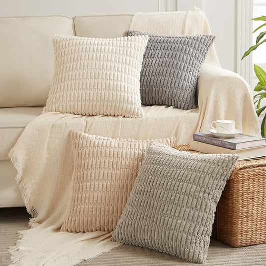 Fancy Homi 4 Packs Decorative Throw Pillow Covers by Fancy+Homi