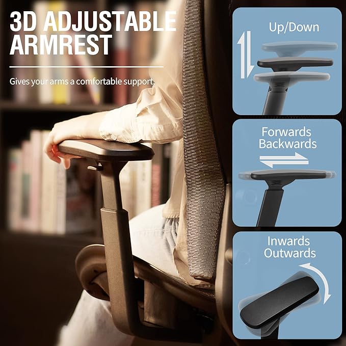 ELABEST T96 Mesh Office Chair, Ergonomic Computer Desk Chair, Sturdy Task - Image 6