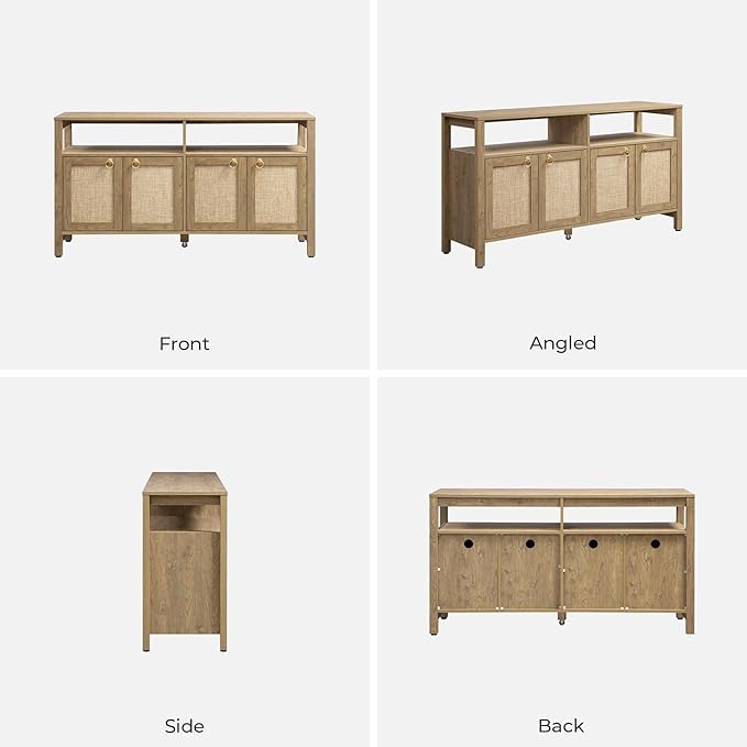SICOTAS Rattan TV Stand for Television up to 65 Inch - Image 9