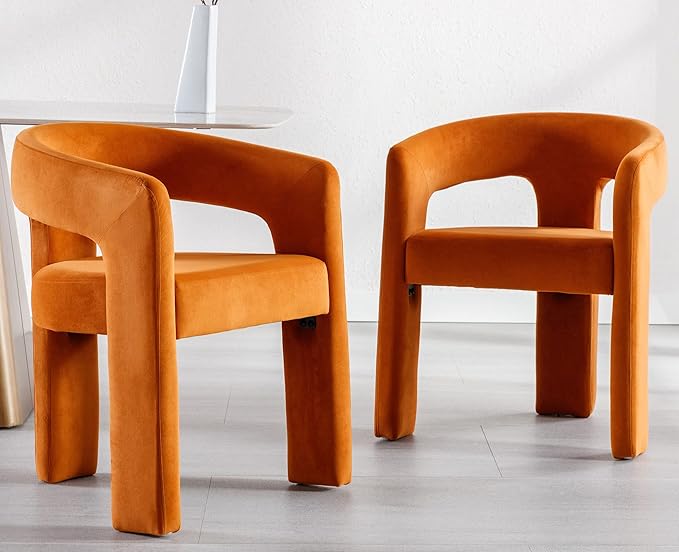 VESCASA Velvet Barrel Dining Chair - Image 4