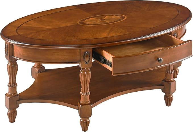 Solid Wood Oval Coffee Table - Image 5