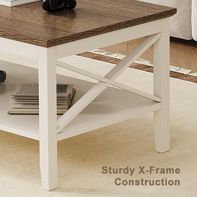 ChooChoo Farmhouse Coffee Table, Wooden Coffee Tables - Image 5