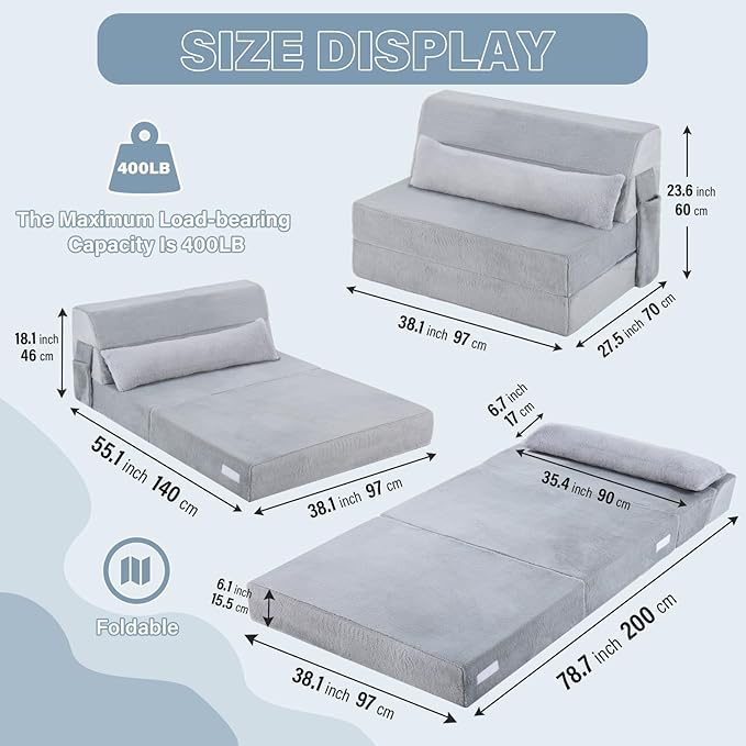 Tiita Convertible Folding Sofa Bed Twin Size - Image 2
