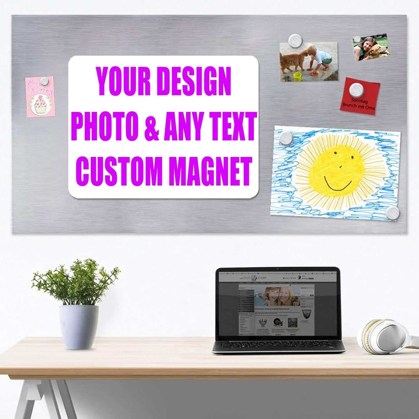 KETABAO – 4" Custom Pentagon Photo Magnets - Upload Your Photo for Personalized Magnets - Choose Your Shape - Add Your Text Fridge, Locker, and Car & More