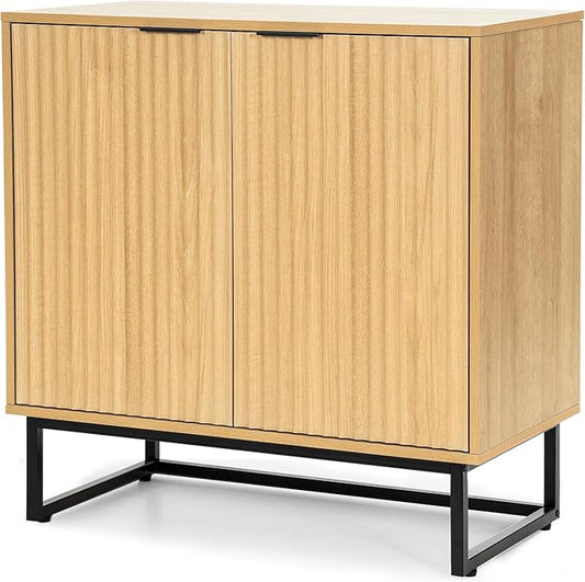 EYYTHUNG Fluted Cabinet with Storage, Sideboard Buffet Cabinet with Adjustable by EYYTHUNG