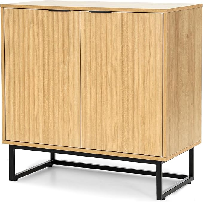 EYYTHUNG Fluted Storage Cabinet Sideboard Buffet Cabinet, Modern Accent Cabinets - Image 9