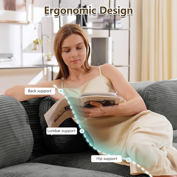 Boneless Sectional Couch, No Assembly Required, 81.8” U Shaped Modular Cloud - Image 4