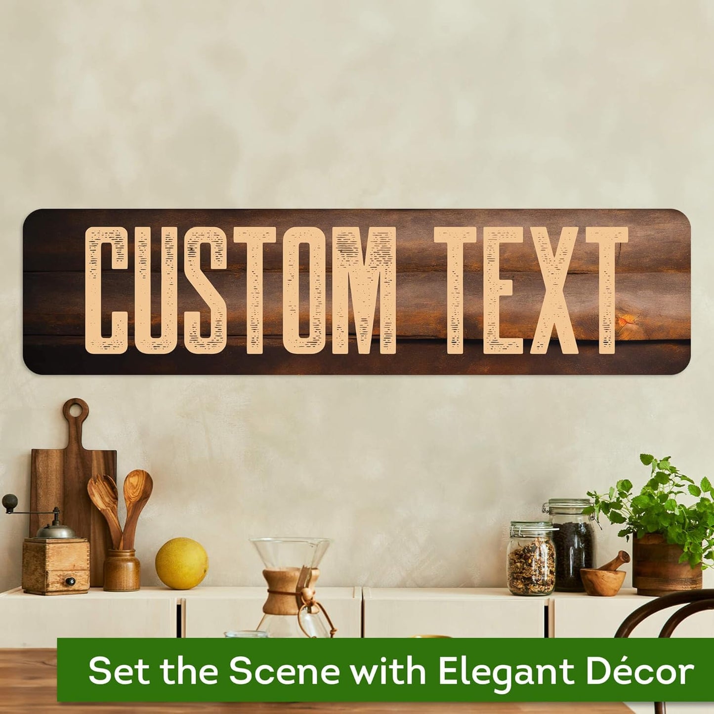 Custom Sign, Custom Street Sign, 11 Font Colors, 13 Font Styles, 4 Hole Options, 22 Sizes, 8x32 Inches, Rust Free DiBound, Fade Resistant, Made in USA by My Sign Center (Vintage Wood)