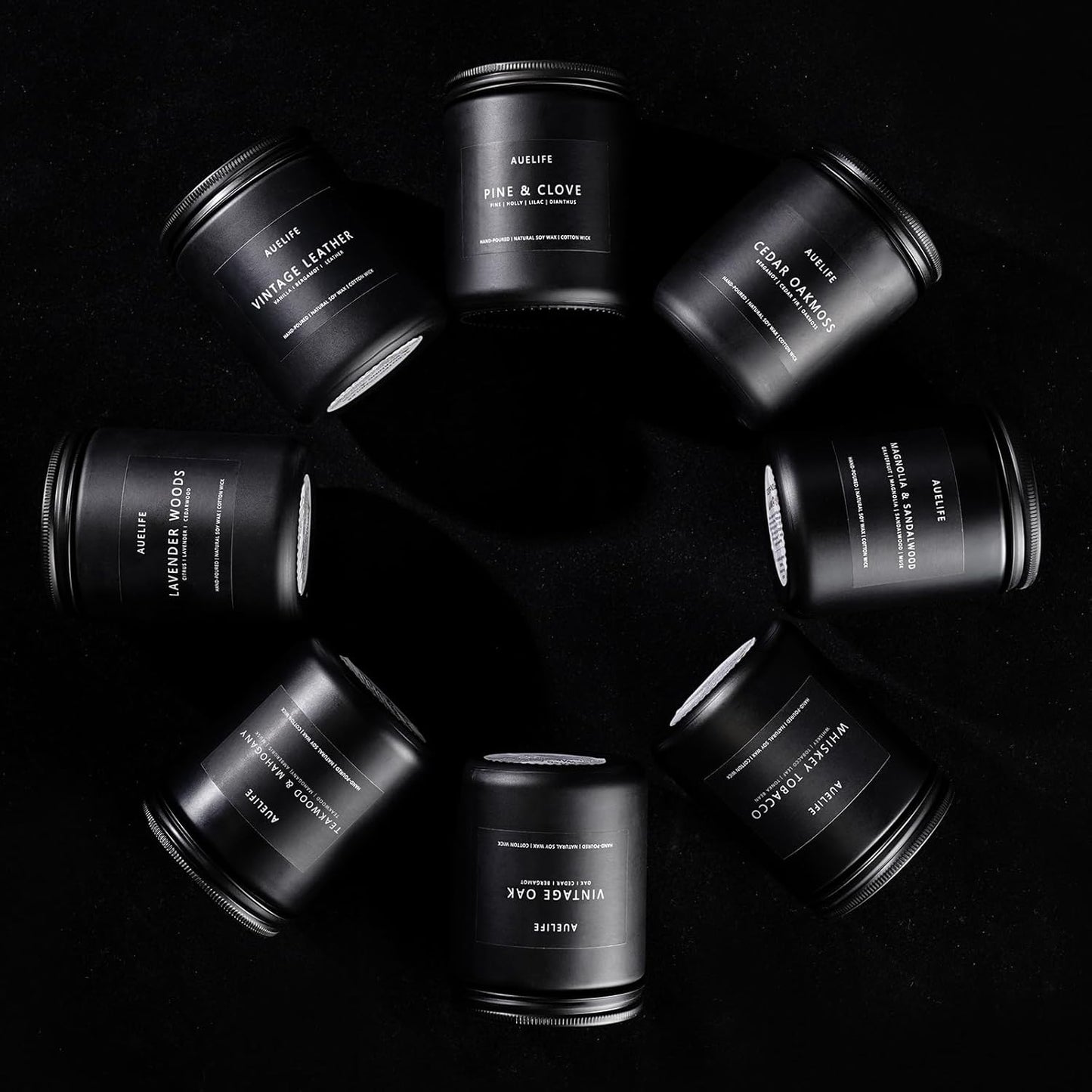 Rum & Oak Candle | Candles for Men, Gifts for Men - Masculine Scent - Soy Candles for Home Scented - Scented Candle for Home, Aromatherapy Candle for Bedroom - 7oz Black Jar