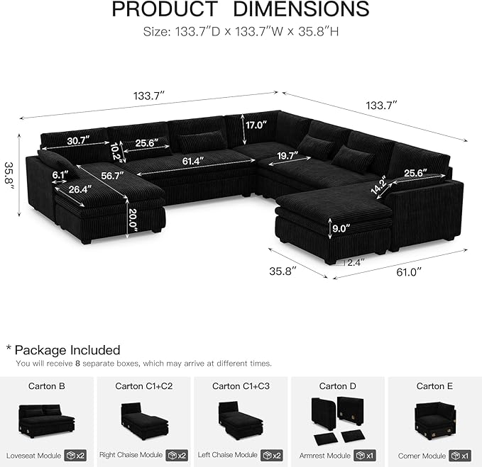 Belffin Large Modular Sectional Sofa - Image 2