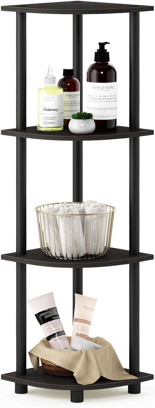 Furinno TURN-N-TUBE Corner Shelf, 4-Tier Corner Bookshelf, Display Storage by Furinno-FitsYourSpaceFitsYourBudget