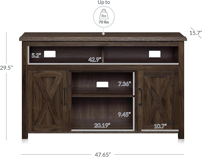 BELLEZE 48” TV Stand for TVs up to 50 Inches, Entertainment Center - Image 5