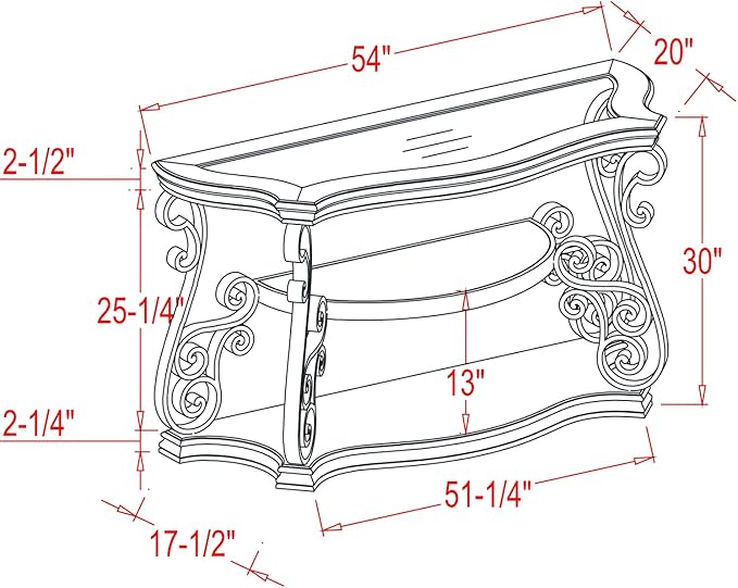 54'' Dark Brown Retro Wooden Sofa Table - Image 2