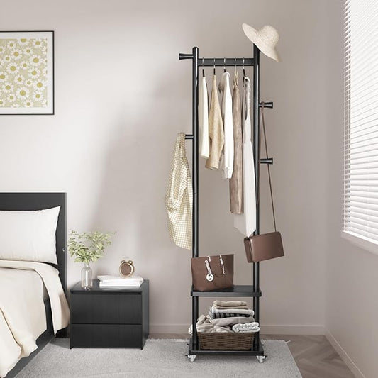 Solid Wood Coat Rack Freestanding Clothing Rack by Taitiy