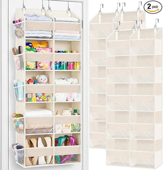 2 Pack Over the Door Organizer 5 Tiers, Extra Large Behind Door Storage of 10 by Ofiray-home