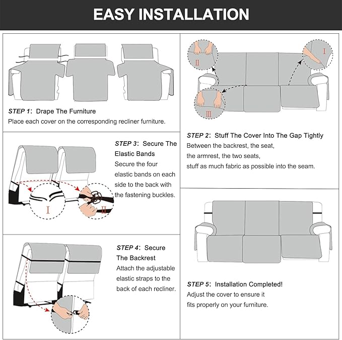 Genina Waterproof Recliner Cover - Image 4