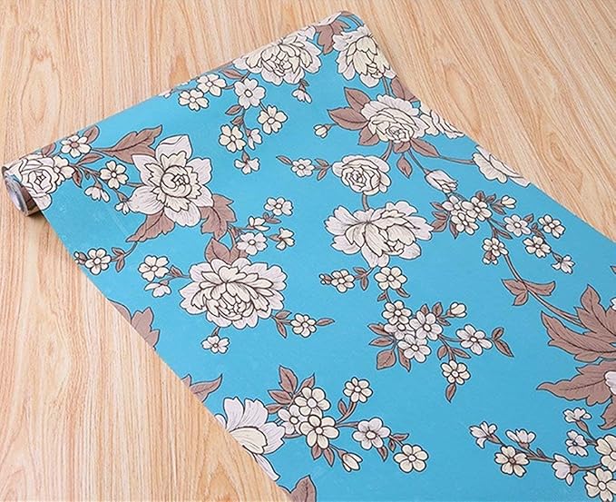 Vintage Floral Self Adhesive Wall Paper Shelf Liner Funitures Dresser Drawer - Image 6