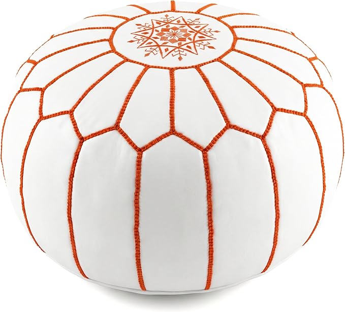 Marrakesh Gallery Genuine Leather Round Pouf Unstuffed by MarrakeshGallery