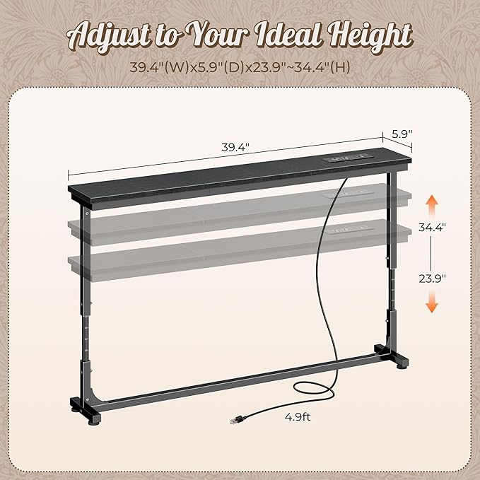 Huuger 39.4 Inch Behind Couch Table - Image 2
