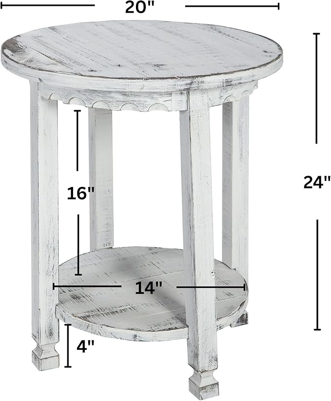 Alaterre Furniture Country Cottage Rustic Farmhouse Nightstand – 20-Inch Side - Image 3