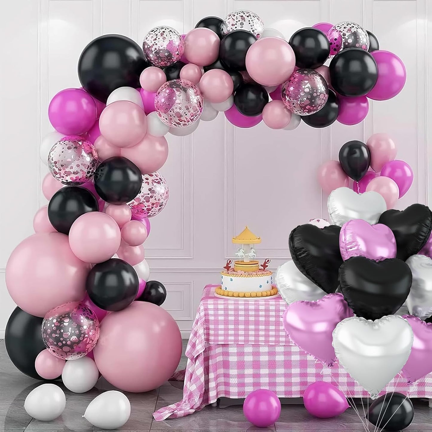 Black Purple Silver Heart Balloons,12Pcs 18Inch Silver Black Purple Heart Shaped Foil Helium Aluminum Film Balloons for Baby Shower Birthday Anniversary Wedding Engagement Party Decorations