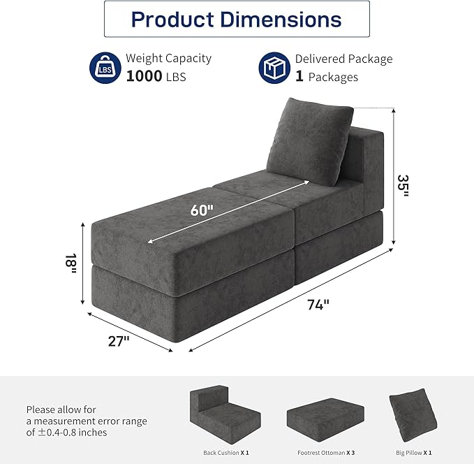 Living&Giving Cloud Sectional Couch - Image 2