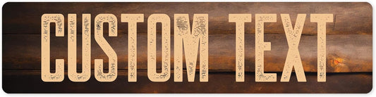 Custom Sign, Custom Street Sign, 11 Font Colors, 13 Font Styles, 4 Hole Options, 22 Sizes, 3x12 Inches, Rust Free DiBound, Fade Resistant, Made in USA by My Sign Center (Vintage Wood)