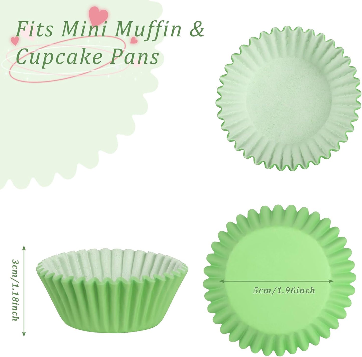 2 inch 1000-Count Mini Cupcake Liners Bright Colorful Muffin Baking Cups, Odorless,Baking Paper Cups for Baking Candy Cooking，Upgraded & Food Grade Grease-Proof Paper(Rainbow, 2 Inch)