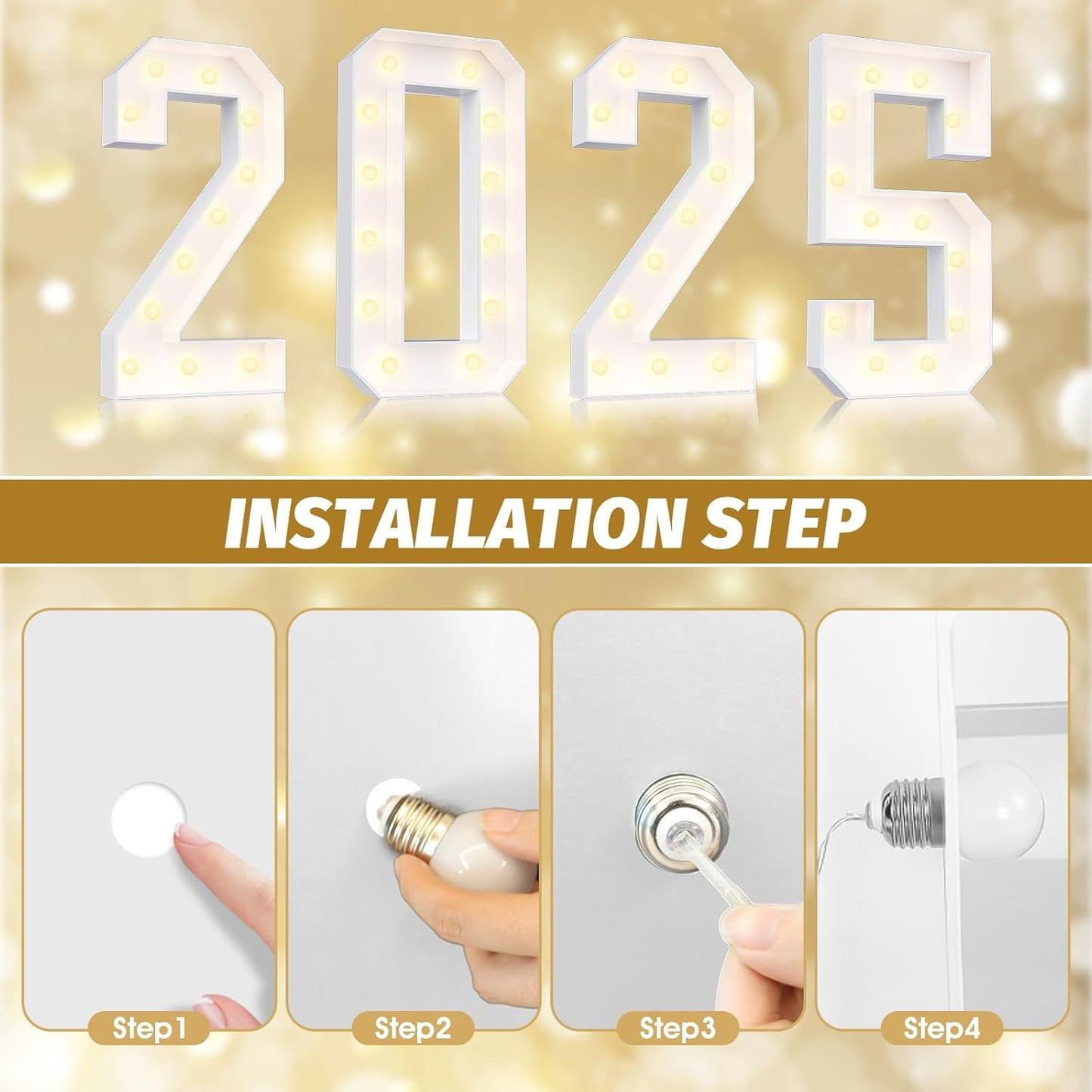 Ledido 4FT Marquee Light Up Numbers Large Light Up Letters for Party Decoration, Marquee Numbers for 6th 16th Birthday Anniversary, Pre-cut Foam Board Assembly Required Number 6