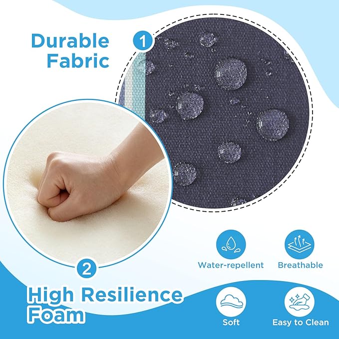 Outdoor Deep Seat & Back Cushion Set, 24 x 24 Inch Water Repellent and Fade - Image 4