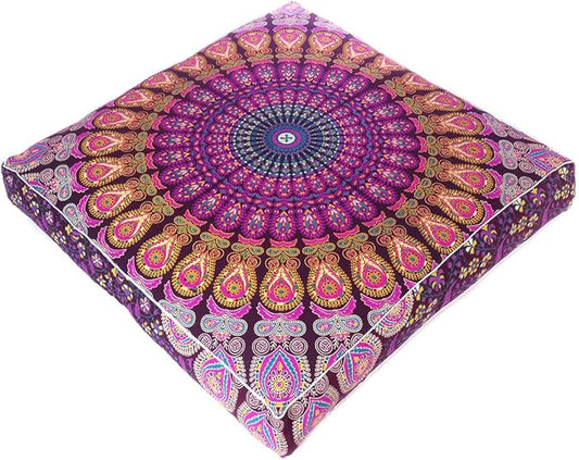 Mandala Floor Pillow Cover Meditation Cushion Seating Throw Hippie Round by EyesofIndia