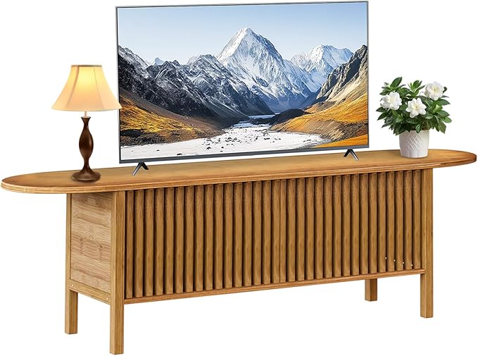 Bamboo TV Stand for TVs up to 65", Accent Entertainment Center - Image 3